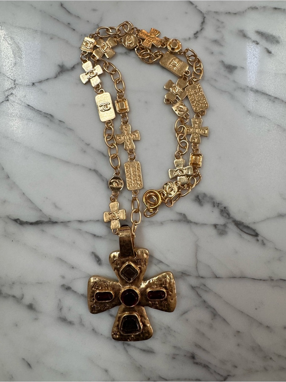 Vintage Chanel Cross Necklace Gripoix